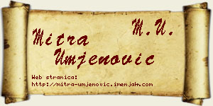 Mitra Umjenović vizit kartica